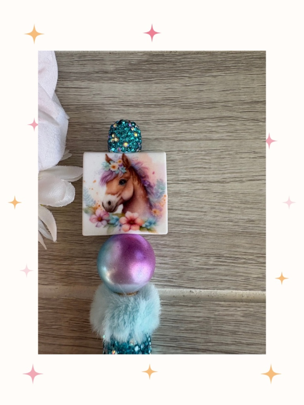 Handmade Horse Beaded Rhinestone Pen